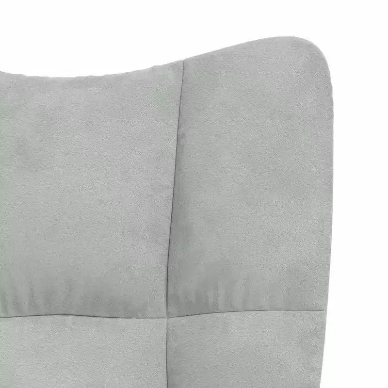 Poltrona Relax con Poggiapiedi, Rivestimento in Velluto Grigio Chiaro, Design Moderno