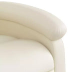 Poltrona reclinabile a pozzetto in similpelle color crema con reclinazione manuale, seduta imbottita e tasca laterale