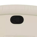 Poltrona reclinabile a pozzetto in similpelle color crema con reclinazione manuale, seduta imbottita e tasca laterale