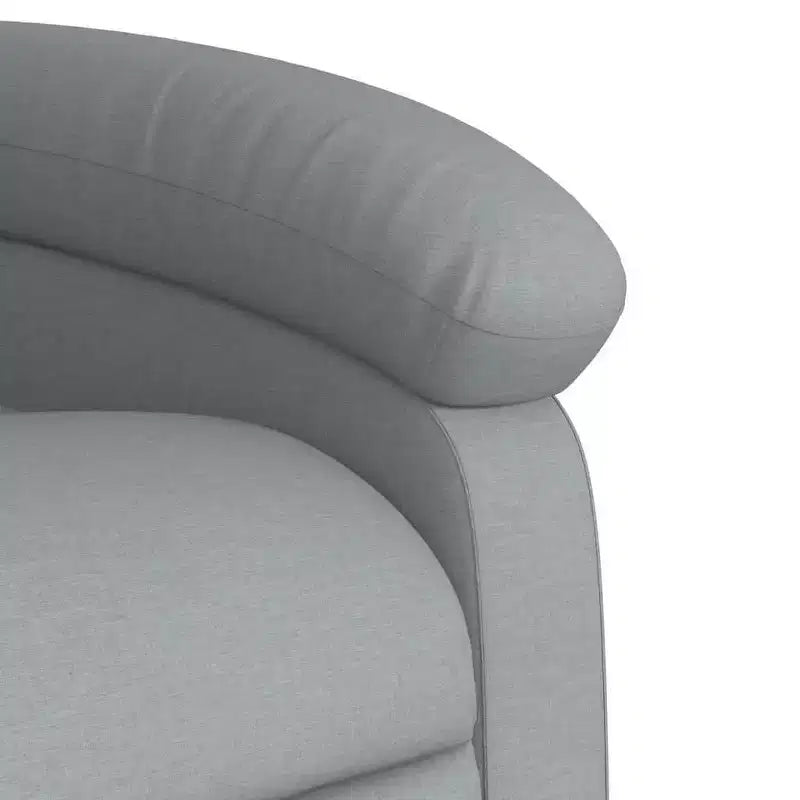 Poltrona Reclinabile Power Lift per Anziani, Tessuto Grigio Chiaro, Assistenza Elettrica alla Posizione Eretta, Reclinazione Manuale, Tasca Laterale, Telaio Robusto