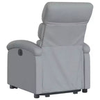 Poltrona Reclinabile Power Lift per Anziani, Tessuto Grigio Chiaro, Assistenza Elettrica alla Posizione Eretta, Reclinazione Manuale, Tasca Laterale, Telaio Robusto