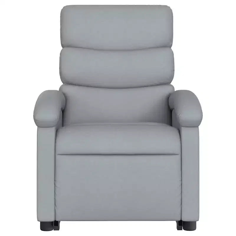 Poltrona Reclinabile Power Lift per Anziani, Tessuto Grigio Chiaro, Assistenza Elettrica alla Posizione Eretta, Reclinazione Manuale, Tasca Laterale, Telaio Robusto
