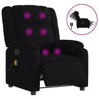 Electric Massage Recliner Chair with Vibration, Adjustable Footrest and Backrest, Black Fabric