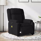 Poltrona massaggiante reclinabile elettrica con vibrazione, poggiapiedi e schienale regolabili, tessuto nero