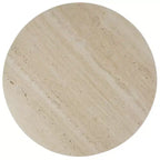Tavolino laterale alto in ceramica beige con design curvo