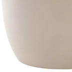 Tavolino laterale alto in ceramica beige con design curvo