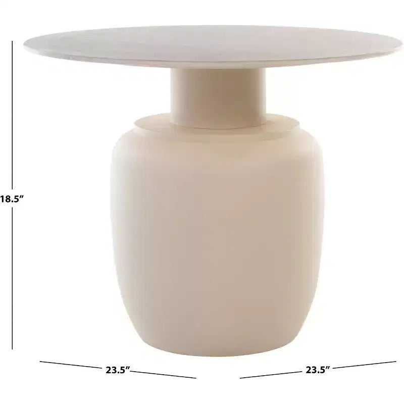 Tavolino in ceramica alto con design curvo, beige, ACC2902A