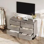 Cassettiera a 6 cassetti con opzioni di altezza regolabile, mobile contenitore indipendente per camera da letto o soggiorno