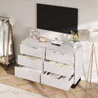 Cassettiera a 6 cassetti con opzioni di altezza regolabile, mobile contenitore indipendente per camera da letto o soggiorno