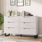 6-Drawer Dresser with Adjustable Height Options, Freestanding Storage Chest for Bedroom or Living Room