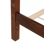Struttura Letto Marrone in Pino con Testiera in Rattan per Materasso da Circa 193 × 203 cm