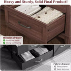 Cassettiera in legno a 6 cassetti con contenitore, comò largo 119,4 cm per camera da letto, soggiorno o ingresso