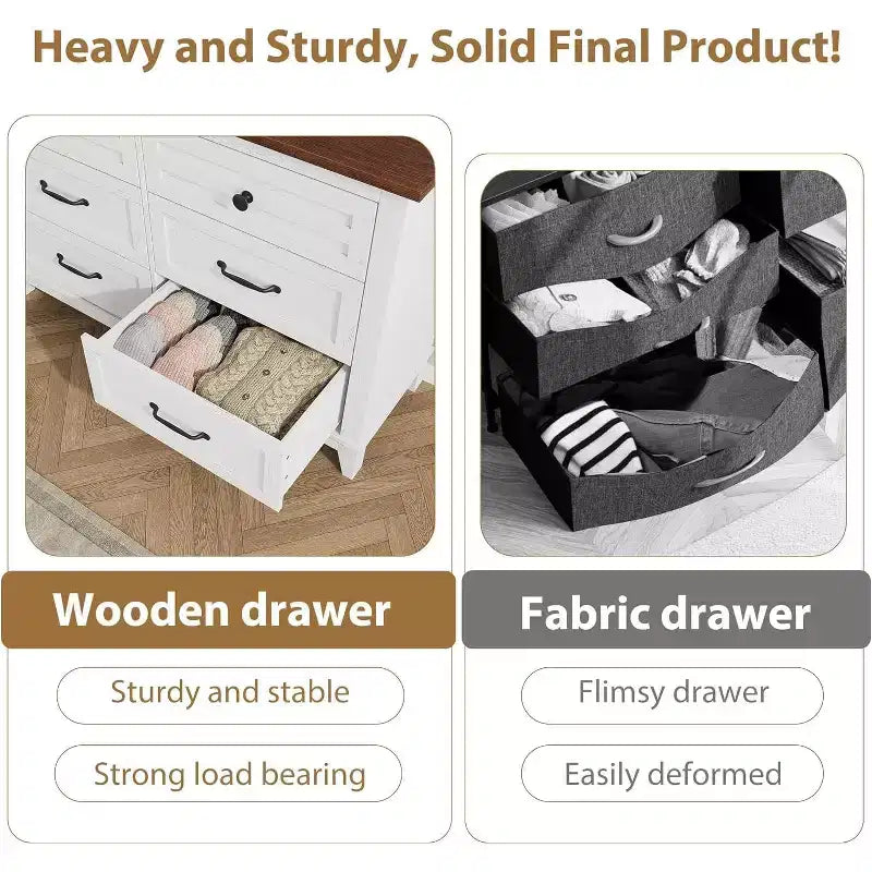 Comò in legno a 6 cassetti con spazio contenitivo, cassettiera larga 120 cm per camera da letto, soggiorno o ingresso