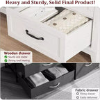 Cassettiera in legno a 6 cassetti con contenitore, comò largo 119,4 cm per camera da letto, soggiorno o ingresso