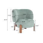 Poltrona d'Appoggio Senza Braccioli Moderna di Metà Secolo con Schienale Alto, Rivestita con Gambe in Legno Massello, 86 cm L × 73,7 cm P × 74 cm A