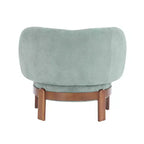 Poltrona d'Appoggio Senza Braccioli Moderna di Metà Secolo con Schienale Alto, Rivestita con Gambe in Legno Massello, 86 cm L × 73,7 cm P × 74 cm A