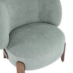 Poltrona d'Appoggio Senza Braccioli Moderna di Metà Secolo con Schienale Alto, Rivestita con Gambe in Legno Massello, 86 cm L × 73,7 cm P × 74 cm A
