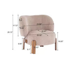 Poltrona d'Appoggio Senza Braccioli Moderna di Metà Secolo con Schienale Alto, Rivestita con Gambe in Legno Massello, 86 cm L × 73,7 cm P × 74 cm A