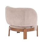 Poltrona d'Appoggio Senza Braccioli Moderna di Metà Secolo con Schienale Alto, Rivestita con Gambe in Legno Massello, 86 cm L × 73,7 cm P × 74 cm A