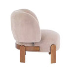 Poltrona d'Appoggio Senza Braccioli Moderna di Metà Secolo con Schienale Alto, Rivestita con Gambe in Legno Massello, 86 cm L × 73,7 cm P × 74 cm A