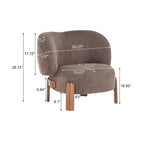 Poltrona d'Appoggio Senza Braccioli Moderna di Metà Secolo con Schienale Alto, Rivestita con Gambe in Legno Massello, 86 cm L × 73,7 cm P × 74 cm A