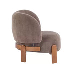 Poltrona d'Appoggio Senza Braccioli Moderna di Metà Secolo con Schienale Alto, Rivestita con Gambe in Legno Massello, 86 cm L × 73,7 cm P × 74 cm A