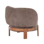 Poltrona d'Appoggio Senza Braccioli Moderna di Metà Secolo con Schienale Alto, Rivestita con Gambe in Legno Massello, 86 cm L × 73,7 cm P × 74 cm A