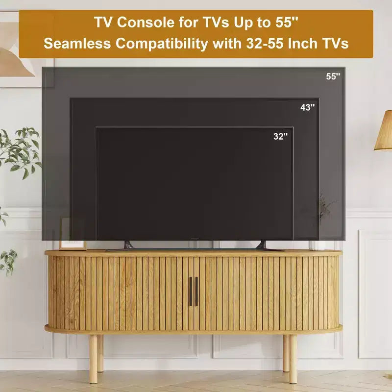 Mobile porta TV da 120 cm con anta scorrevole e ripiani portaoggetti