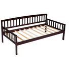 Daybed marrone in pino per materasso di circa 97 × 191 cm con 2 cassetti portaoggetti