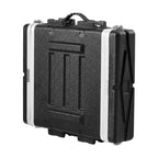 2U Rack Case for 48.3 cm Equipment, ABS Shell with Butterfly Latches and Carry Handle, 16 cm H × 57.2 cm W × 61.2 cm D, Black