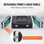 Custodia rack 2U per apparecchiature da 48,3 cm, guscio in ABS con chiusure a farfalla e maniglia per il trasporto, 16 cm H × 57,2 cm L × 61,2 cm P, nero