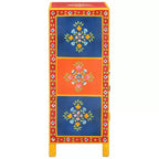 Madia in legno massello di mango con 2 ante e 1 cassetto, finitura multicolore dipinta a mano, 54,1 cm L × 50,3 cm P × 73,9 cm H