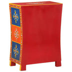 Madia in legno massello di mango con 2 ante e 1 cassetto, finitura multicolore dipinta a mano, 54,1 cm L × 50,3 cm P × 73,9 cm H
