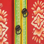 Madia in legno massello di mango con 2 ante e 1 cassetto, finitura multicolore dipinta a mano, 54,1 cm L × 50,3 cm P × 73,9 cm H