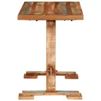 Tavolo da pranzo in legno massello di recupero, finitura anticata multicolore, base a cavalletto, 110 cm × 55,1 cm × 78 cm, per 2-4 persone