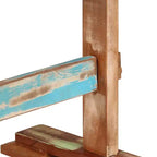 Tavolo da pranzo in legno massello di recupero, finitura anticata multicolore, base a cavalletto, 110 cm × 55,1 cm × 78 cm, per 2-4 persone