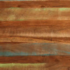 Tavolo da pranzo in legno massello di recupero, finitura anticata multicolore, base a cavalletto, 110 cm × 55,1 cm × 78 cm, per 2-4 persone