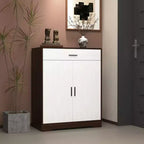 Scarpiera a 4 ripiani con 1 cassetto e 2 ante, ripiani regolabili, mobile contenitore indipendente in MDF per ingresso, 100,1 cm A × 80 cm L × 39,9 cm P