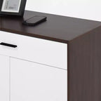 Scarpiera a 4 ripiani con 1 cassetto e 2 ante, ripiani regolabili, mobile contenitore indipendente in MDF per ingresso, 100,1 cm A × 80 cm L × 39,9 cm P