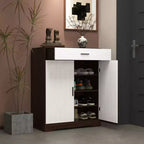 Scarpiera a 4 ripiani con 1 cassetto e 2 ante, ripiani regolabili, mobile contenitore indipendente in MDF per ingresso, 100,1 cm A × 80 cm L × 39,9 cm P