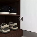 Scarpiera a 4 ripiani con 1 cassetto e 2 ante, ripiani regolabili, mobile contenitore indipendente in MDF per ingresso, 100,1 cm A × 80 cm L × 39,9 cm P