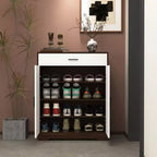Scarpiera a 4 ripiani con 1 cassetto e 2 ante, ripiani regolabili, mobile contenitore indipendente in MDF per ingresso, 100,1 cm A × 80 cm L × 39,9 cm P