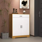 Scarpiera a 4 ripiani con 1 cassetto e 2 ante, ripiani regolabili, mobile contenitore indipendente in MDF per ingresso, 100,1 cm A × 80 cm L × 39,9 cm P