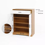Scarpiera a 4 ripiani con 1 cassetto e 2 ante, ripiani regolabili, mobile contenitore indipendente in MDF per ingresso, 100,1 cm A × 80 cm L × 39,9 cm P
