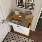 Scarpiera a 4 ripiani con 1 cassetto e 2 ante, ripiani regolabili, mobile contenitore indipendente in MDF per ingresso, 100,1 cm A × 80 cm L × 39,9 cm P