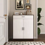 Scarpiera a 4 ripiani con 1 cassetto e 2 ante, ripiani regolabili, mobile contenitore indipendente in MDF per ingresso, 100,1 cm A × 80 cm L × 39,9 cm P