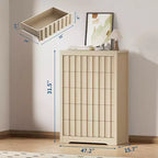 Cassettiera a 5 cassetti in stile Mid-Century con frontale scanalato e kit antiribaltamento