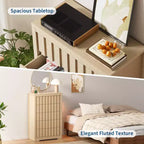 Cassettiera a 5 cassetti in stile Mid-Century con frontale scanalato e kit antiribaltamento