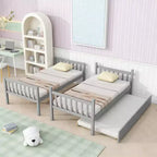 Letto a Castello in Legno per Due ca. 97 × 191 cm Materassi con Letto Estraibile