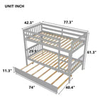 Letto a Castello in Legno per Due ca. 97 × 191 cm Materassi con Letto Estraibile